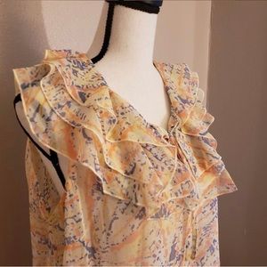 CAbi Flashback Ruffle Sheer BouseTank